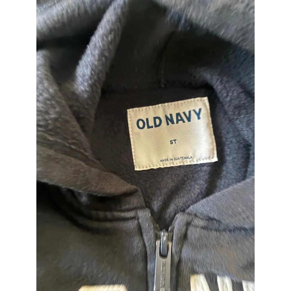 Old Navy Kids Navy Blue Fleece Zip Up Hoodie and Jogger Sweatpants Set 5T